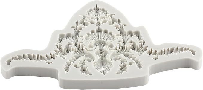 Baroque Style Curlicues Scroll Lace Fondant Silicone Molds Relief Flower Mold Filigree Mold 3D Sculpted Flower For Sugar Cake Decorating Cupcake Topper Chocolate Gum Paste Candy Polymer Clay