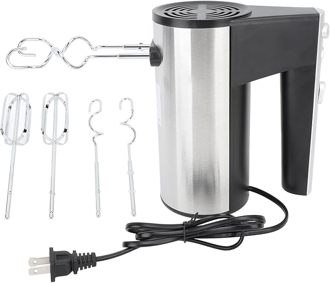 Haofy 500W Hand Mixer with Turbine Boost, 5 Speed Electric Food Beater for Whipping Mixing Baking Cake Dough, Stainless Steel Kitchen, US Plug 110V