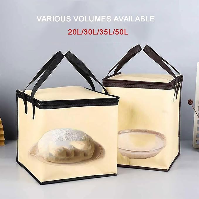 Dough Proofer Box, Nine Gear Adjustment Proofing Box with Heater, High and Low Precise Temperature Adjustment, Fold Proofer, Reusable, Bread Making Tools Kit for Making Bread/Yogurt/Natto
