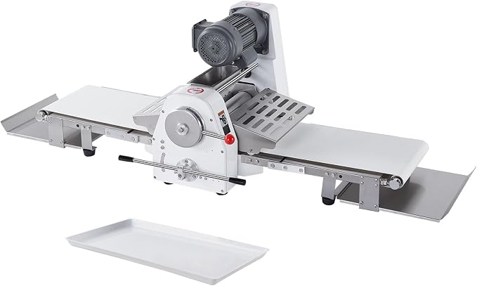 VEVOR Commercial Dough Sheeter Machine, 15.7-Inch Reversible Puff Pastry Sheeter and Fondant Roller, Electric Dough Roller 0-1.4" Adjustable Thickness, Folding Dough Sheeter for Bakeries, Pastries