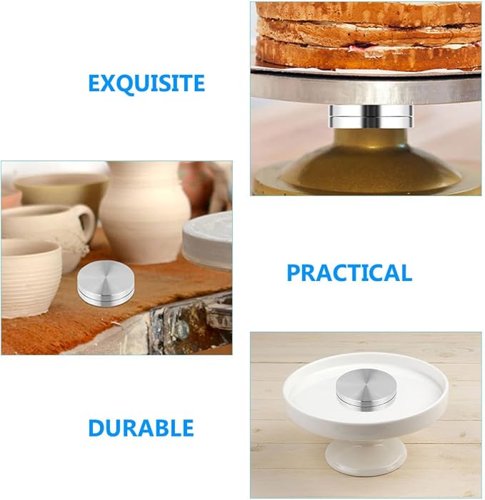 SHINEOFI Aluminum Alloy Turntable Bearing 3.14In Round Rotating Cake Stand Base for Baking Tray Swivel Display and Serving