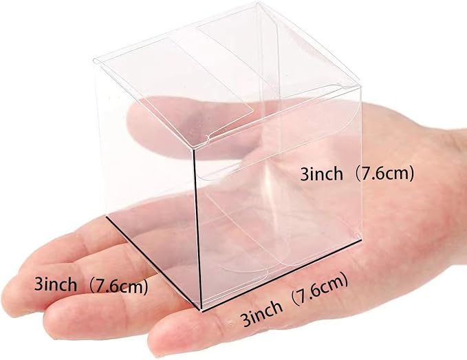 TEMLQPACK 50 Pack 3x3x3 Inch Clear Hot Chocolate Bomb Boxes - Christmas & Birthday Gift Boxes