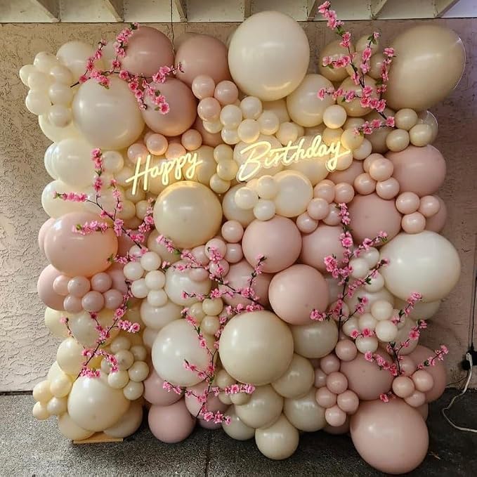 Pastel Orange Double Stuffed Balloons Different Size 115Pcs 5/10/12/18" Peach Blush Balloons Arch Garland kit for Birthday Baby Shower Bridal Shower Wedding Gender Reveal Party