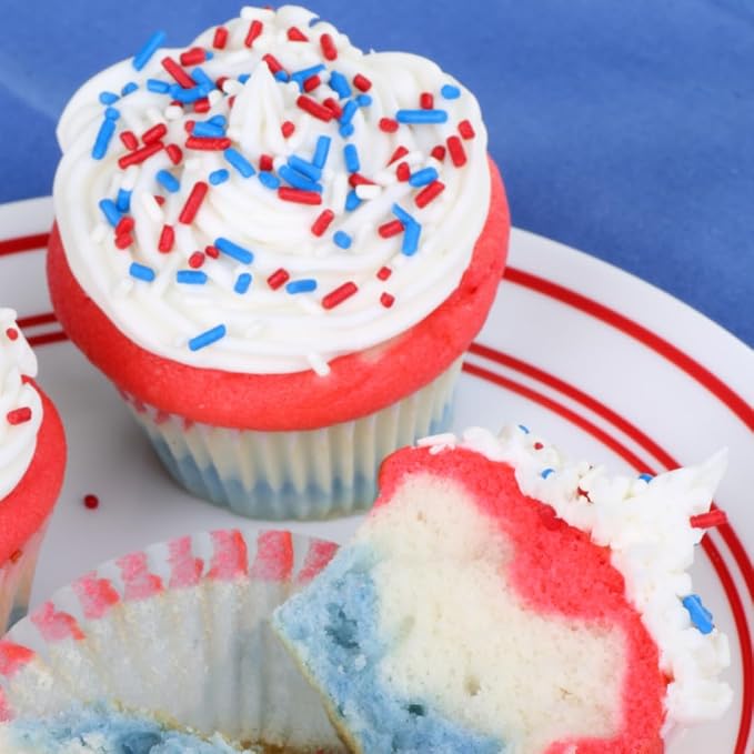 GranAroma Red, White, & Blue Sprinkles, 12 oz, Decorative, Cakes & Cupcakes
