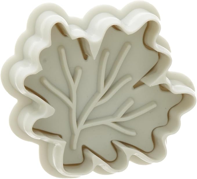Ateco 1983 Leaf Plunger Cutters, for Cutting Decorations & Direct Embossing, Spring-loaded Handle, Food Safe Plastic