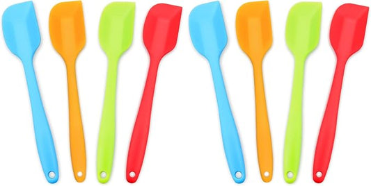 Silicone Spatula 4-piece Set, Heat-Resistant Spatulas, Non-stick Rubber Spatulas with Stainless Steel Core (Pack of 2)