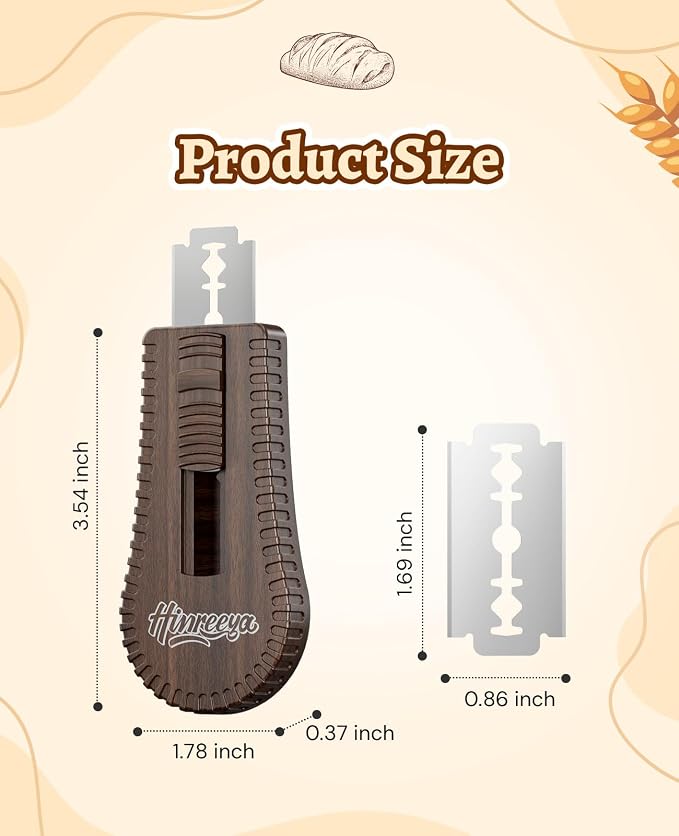 Sourdough Scoring Tool, Magnetic Bread Lame, Bread Scoring Tool with 5 Replaceable Blades, Dough Knife, Ergonomic ABS Handle for Perfect Dough Scoring on Artisan Bread (Walnut)
