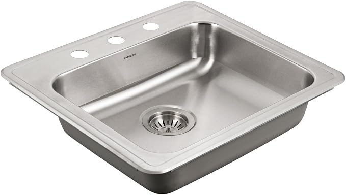 Houzer ADA Compliant Stainless Steel Kitchen Bar & Prep Sink - 22 Inch Drop-in Topmount 3-Hole Single Bowl Sink, Durable & Versatile, Nested 20-Pack - A2219-603-20