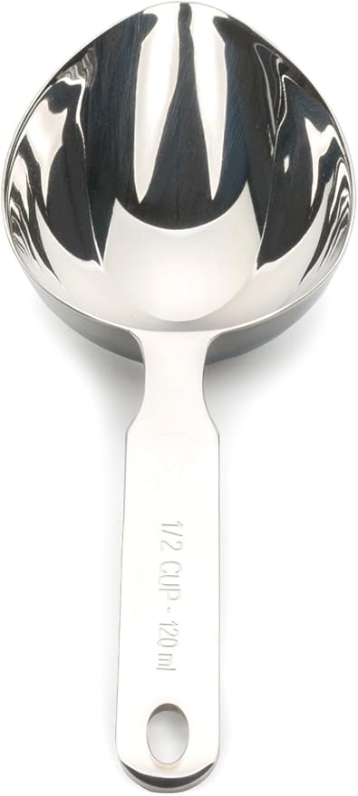 RSVP International Endurance Oval Measuring Scoop, 1/2 cup, Stainless Steel