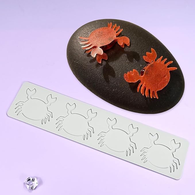 mostsom Crab Pattern Lace Fondant Mold Lace Flower Wedding Cake Silicone Mousse Sugar Craft Icing Mat Pad Pastry Baking Tool (F_ Crab)