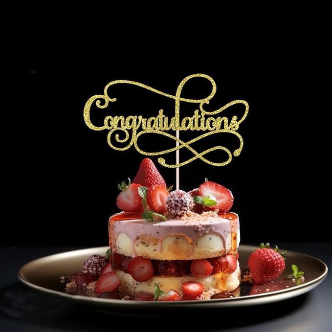 Congratulations Cake Topper,Congratulations 2026 Graduation Cake Topper,Graduation, Wedding, Retirement, Birthday, Anniversary, Celebration Party Decorations Supplies