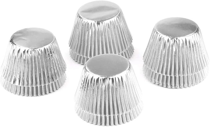Gifbera Silver Foil Jumbo Cupcake Liners Metallic Muffin Baking Cups, 160-Count
