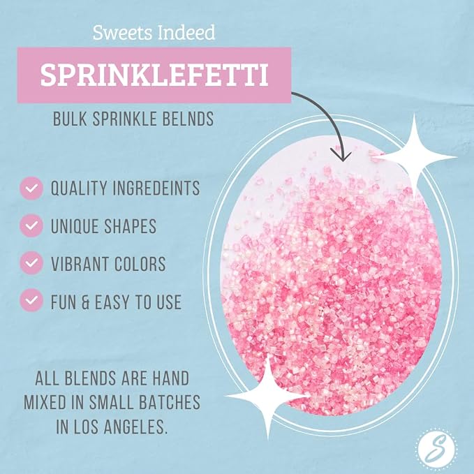 Sweets Indeed Valentines Day Pink Sugar | Colored Sugar Crystals for Baking & Decorating, Cupcakes, Cookies, Cakes, Donuts & Desserts – Festive Valentine Baking Decorations | 5.11 oz