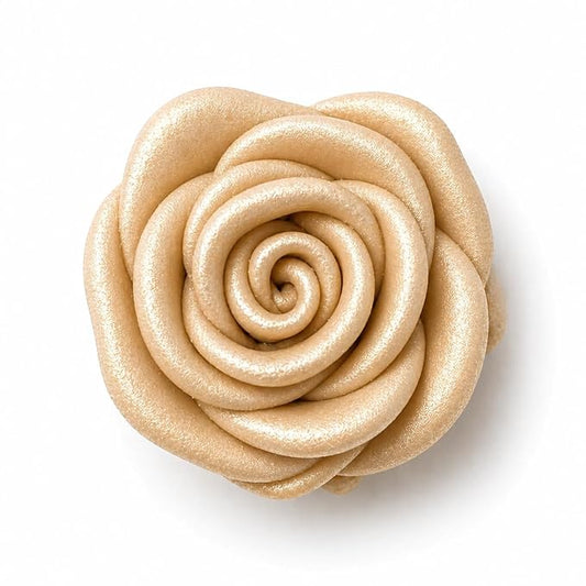 Confect Metallic Edible Champagne Gold Roses | Christmas Cupcake Toppers | Edible Flower For Cake Decorating | Pack Of 12 Edible Metallic Sugar Flowers for Cake Decorating
