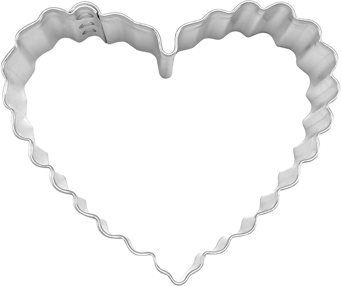 The Cookie Cutter Shop Fluted Heart Small 2.5 inch Cookie Cutter made from Tin Plated Steel