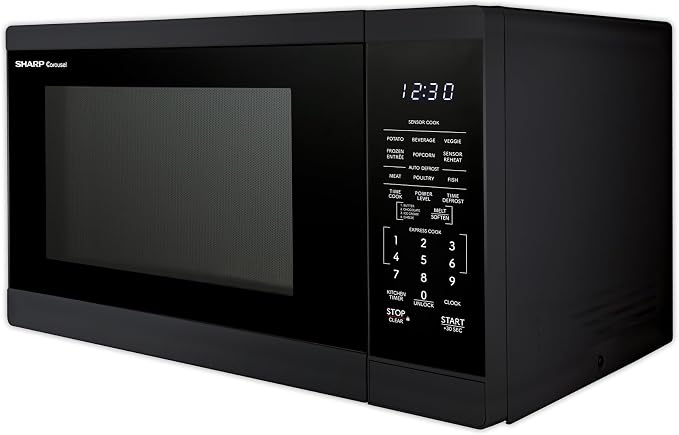 SHARP Countertop Microwave Oven with Removable 12.4" Carousel Turntable, 1100 Watt, 1.4 Cubic Feet, Black