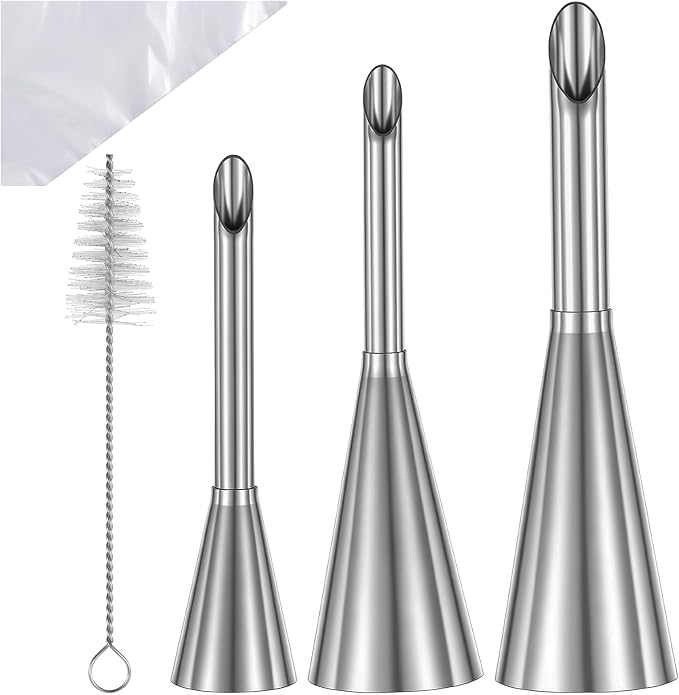 3Pcs Donut Filler Injector, Cream Filling Piping Tip, Cupcake Filler Tool Couplers For Piping Bags, Disposable Pastry Bags for Small Pastries Puffs Cupcakes Filling Donuts