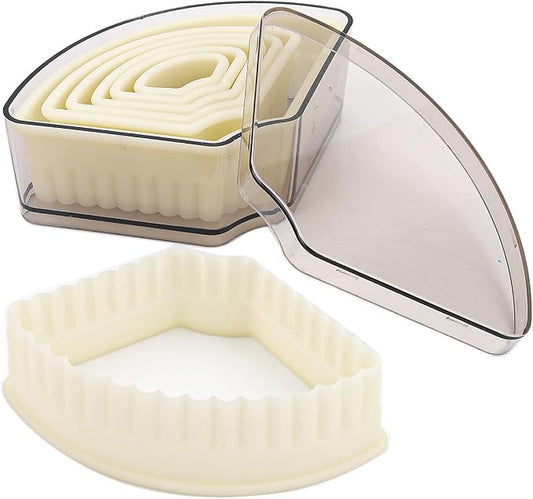 Multi-Shape Nylon Cookie Molds Round Square Star Plastic Geometry Biscuit Cutter Dough Mousse Bread Slicer DIY Bakery Utensils (Fluted Fan)