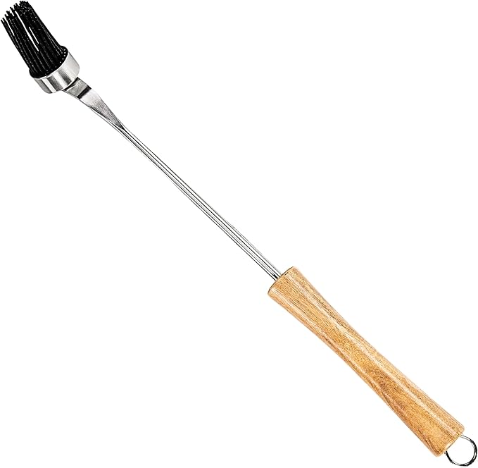 BBQ-AID Silicone Basting Brush for Grilling - Premium Acacia Wood Sauce Brush for BBQ & Smoking - Heat Resistant Marinade & Meat Brush - Dishwasher Safe Cooking Brush - Perfect For Fathers Day Gift