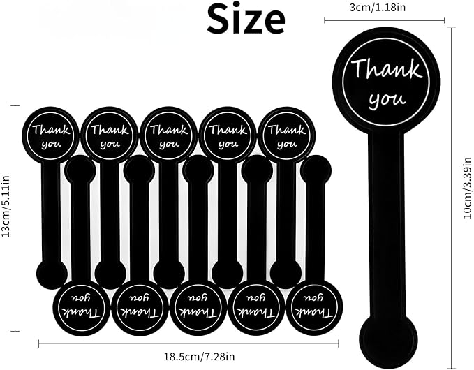 300pcs Black Handmade Food Baking Label Stickers for Baked Goods Packaging (StyleB)