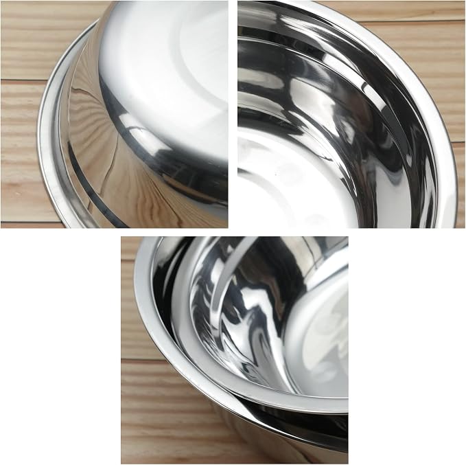 Zopnny 4 Pcs Stainless Steel Mixing Bowls, Metal Nesting Mixing Bowl, 9.3 Inch Mirror Polish Bowls for Meal Prep, Cooking, Baking, 2.3 Quart