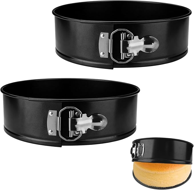 LELE LIFE 2 Pack 9in/22.5cm Springform Pan, Nonstick with Removable Bottom, Leakproof Cheesecake Pan Round Cake Pie Mold for Baking