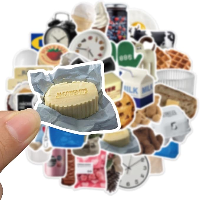 Cute Milk Cookie Stickers, 50PCS Vinyl Waterproof Decals for Kids Teens Adults Home Decor, Water Bottles Laptop Scrapbook