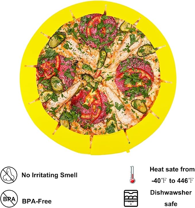 Adjustable Silicone Pie Crust Shield Pie BPA-free Protectors Cover Kitchen Tool for Baking Pie Pizza, Fits 8-11.5 Inches Pie (Yellow-2pcs)