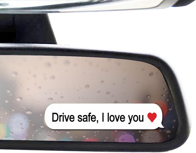 5 x Drive Safe I Love You Car Mirror Decal Colorful Stickers for Cars Rearview Mirror Decal for Women Cute Decals Vinyl Affirmation Stickers for Window, Mirror, Tumbler, and Water Bottle