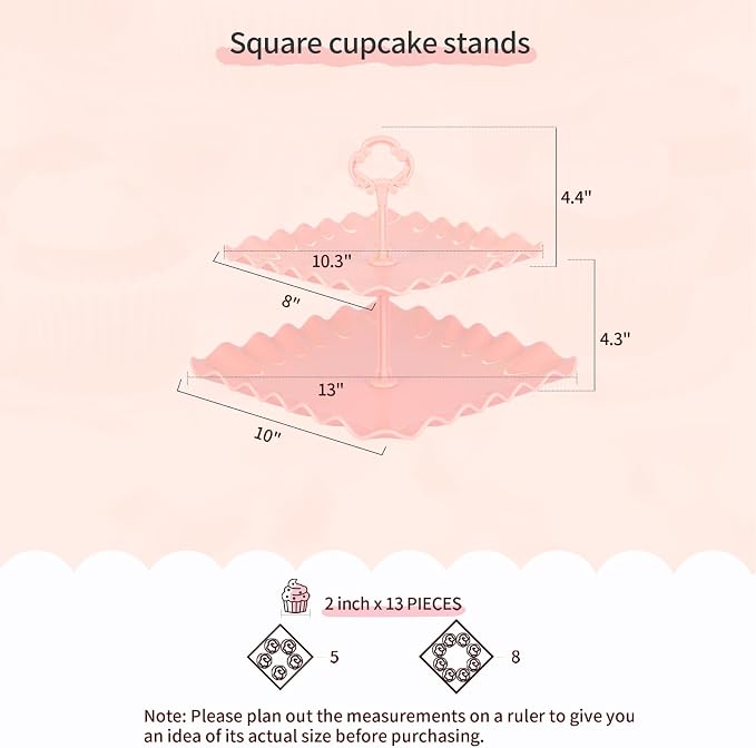 Pack of 11 NWK Cake Stand Set, with 3 x Two-Tier and 3 x Three-Tier Cupcake Stands, 4 x Appetizer Trays, 1 x Tablecloth for Birthday Bridal Baby Shower Party (Colorful)