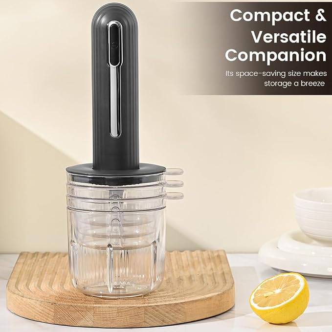 Wireless Electric Food Processor, 4-Cup Portable Food Chopper for Vegetables Meat Garlic, USB Rechargeable Mini Blender with Stainless Steel Blades