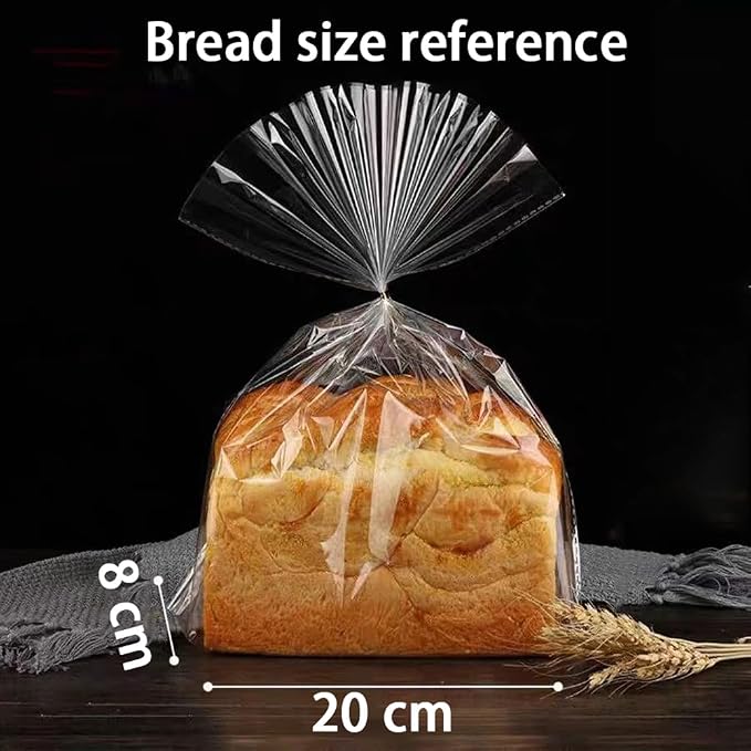 Clear Bread Bags with Ties 11‘'x14'', 100 Reusable Plastic Bags for Homemade Bread, Cellophane Storage Wrap for Sourdough,Loaf,Cookies,Candy or Party Favors