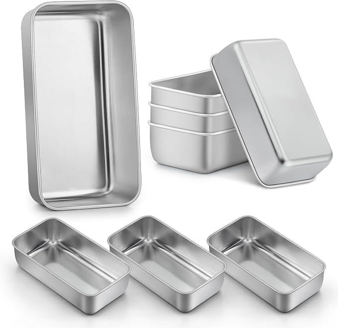 LIANYU Loaf Pans 9x5 Inch, 8 Pack Bread Pans for Baking, Stainless Steel Baking Pans, Loaf Tins for Homemade Bread Brownies and Pound Cakes, Dishwasher Safe