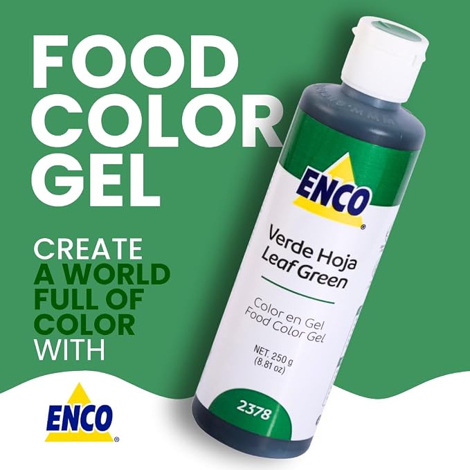 ENCO Food Coloring Gel Leaf Green 8.8 oz (250g) Concentrated, Vegan