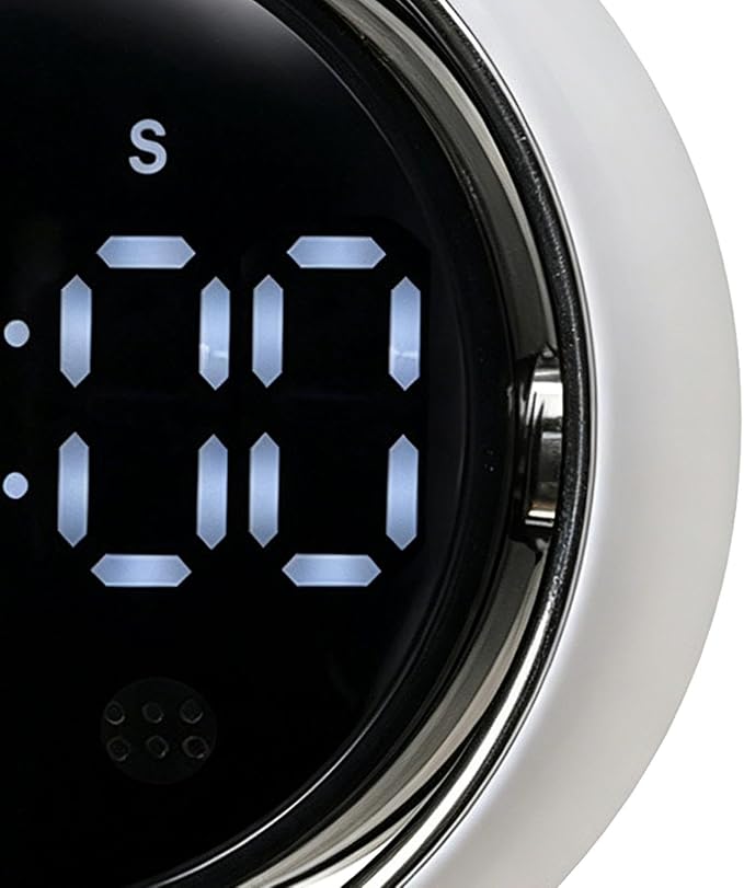 Magnetic Kitchen Timer - Smart Voice Activated Countdown Device | Digital Rotary Knob Magnet Timer | for Adults Chefs Student Study Fitness Baking Learning Teaching
