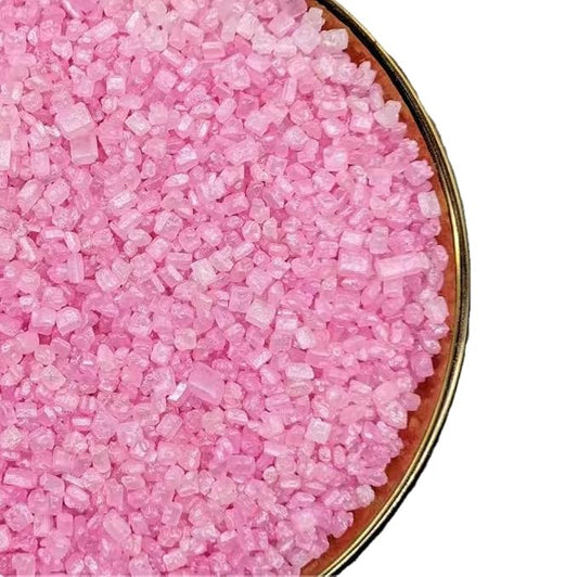 NIPEOR Edible Pink Sugar Sprinkles Crystals for Cake Decorating, 130g/4.6oz Christmas Sprinkles, Cookie Sprinkles, Candy Pearl Sprinkles for Cupcakes, Ice Cream & Holiday Baking (Crystals - Pink)