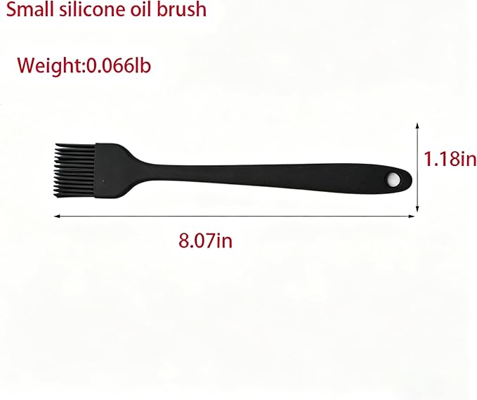 Silicone Basting Brush, Heat Resistant Oil Pastry Brush for Cooking Baking Grilling BBQ, 8 Colors ，Green, Orange, Blue, Pink, Red, Purple, Black, Yellow (Black)