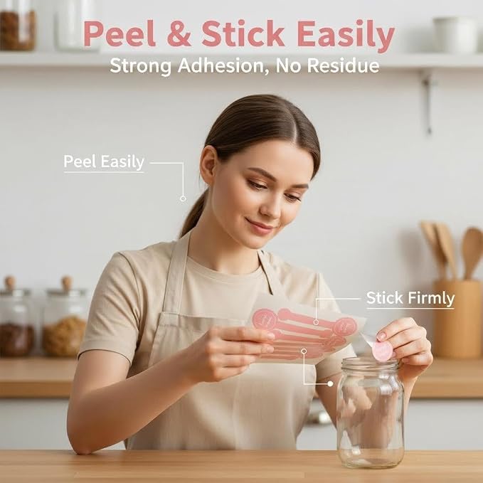 20Sheets(200Pcs) 10x3cm(3.94x1.18inch) Pink Handmade Baking Seal Stickers, Self-Adhesive Food Retail Labels for Bakery, Cakes, Cookies, Candy Jars and Food Packaging