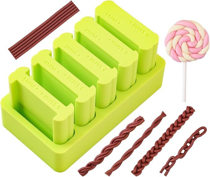 Clay Strip Maker Kit,Clay Tube Hoop Roller Guide, Fondant Rolling Strip Shape Maker 4.5/3.5/2.5/1.5/0.5mm