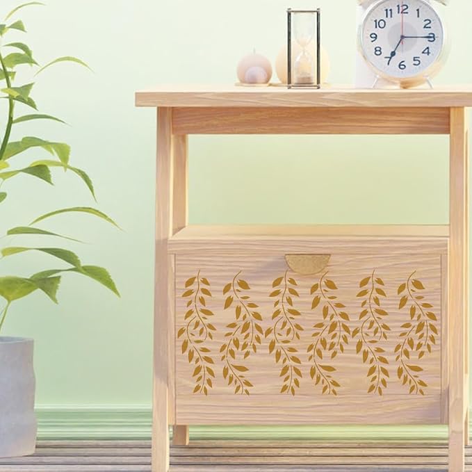 FINGERINSPIRE Willow Branches Stencil for Painting 8.3x11.7inch Plastic PET Willow Leaves Template with Paint Brush Tree Leaf Branch Stencil Infinite Circulation Template for Painting on Wood