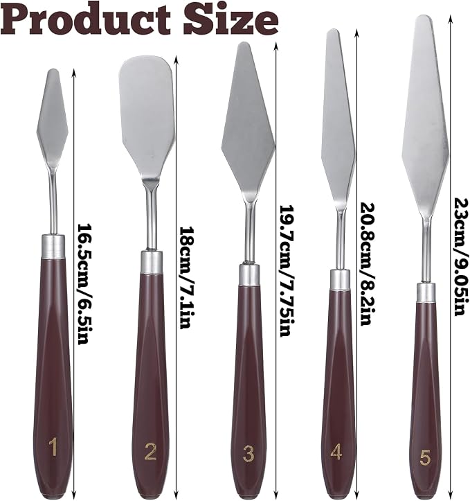 5 Pcs Frosting Spatula, Cake Frosting Spatula Dual-use Pallet Knife Painting Knife for Baking Pastry Tool Cake Fondant Chocolate，Art Painting Art Acrylic Draw Color Mixing Supplies