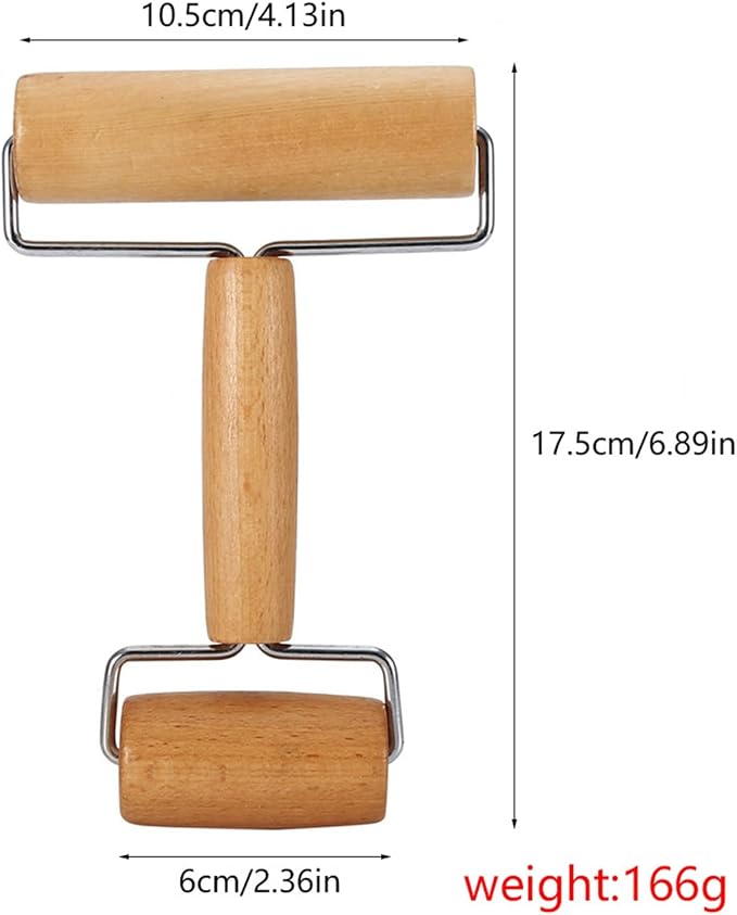 Small Rolling Pin, Pizza Dough Roller, Non Stick Wood Pastry Roller, Kitchen Wooden Rolling Pins for Baking Cooking Cookie Bread Tortilla Dumpling Fondant Clay (Style 1)