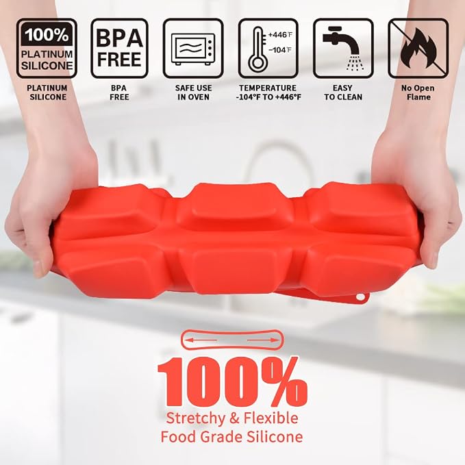 Silicone Mini Loaf pan, Mini Bread Pan Brownie Pan, 12 Cavities Nonstick Food Grade Silicone Mold for Baking Bread, Brownie, Cornbread, Cheesecake and Chocolate (1 Pack)