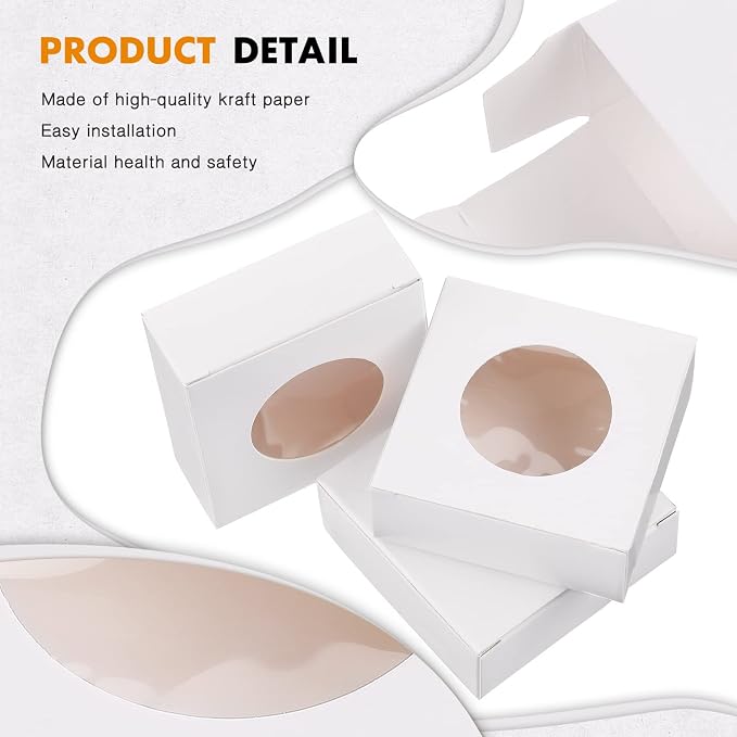 Chinco 30 Pcs Square Soap Boxes for Homemade Soaps Candle 3 x 3 x 1.2 Inch Soap Boxes with Clear Window Small Gift Wrapping Box for Soaps Packaging Bakery Cookies Candy Party Favor Supplies