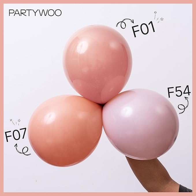 PartyWoo Dusty Pink Balloons 100pcs Different Sizes of 36 18 12 10 5 Inch Blush Pink Dusty Rose Boho Netural Balloon Arch Kit Garland for Baby Shower Princess Girl Birthday Party Decorations Pink-F01