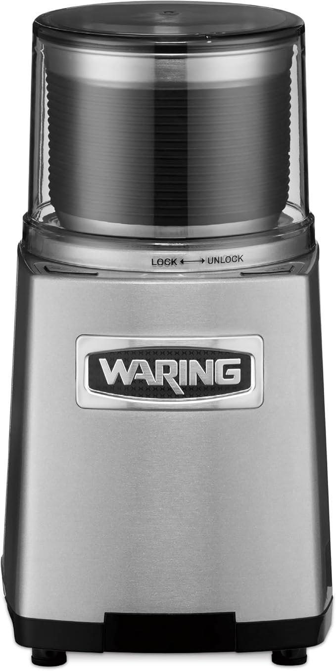 Waring Commercial Electric Spice Grinder, 3-Cup Capacity, Stainless Steel Blades, Dry & Wet, Spices, Pastes, Sauces, Whipped Cream, Herb blends, WSG60