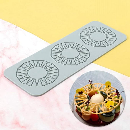 TUKE 3D Leaves Silicone Molds Flower Cake Fondant Mat Bee Leaf Pastry Moulds Rose Impression Chocolate Hollow Lace Mold (Sun_10.2x3.6x0.12inch_M)
