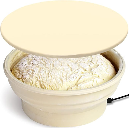 Space Saving Advanced Temperature Controlled Bread Proofing Bowl Sourdough Fermentation Tool Foldable Dough Bowl Electric Yeast Proofer