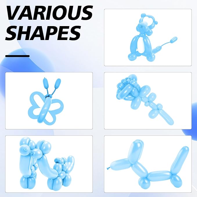 ZNHIS 100pcs 260 Long Balloons, Light Blue, Long Twistable Balloons for Balloon Arch, General Celebration, Unisex-Adults