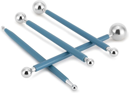 Cake Decorating Metal ball Fondant Pan Flower Clay Sugar Craft Ball Model DIY Tool (Blue)